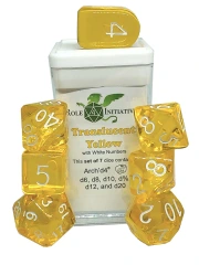Translucent Yellow with White Numbers - Set of 7